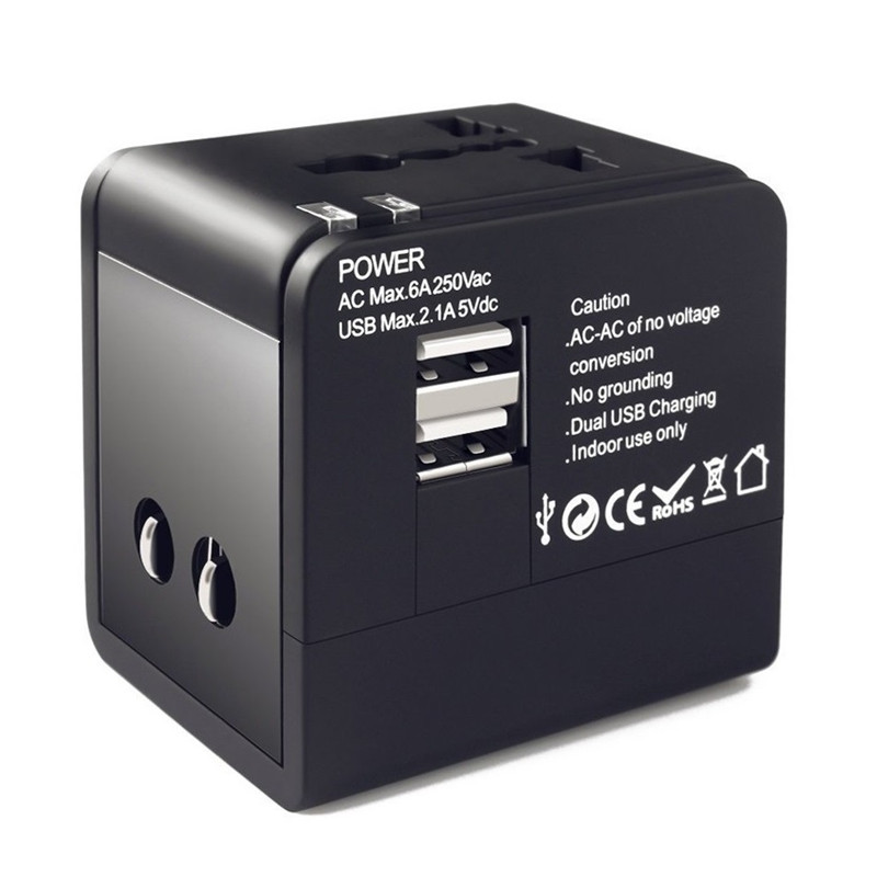 RRTRAVEL miglior adattatore di viaggio universale con 2 usb AUS US UE UK plug tutti in un adattatore